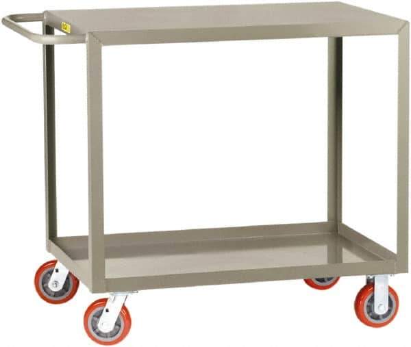 Little Giant - 2,000 Lb Capacity, 24" Wide x 54" Long x 36" High Shelf Cart - 2 Shelf, Steel, 2 Rigid/2 Swivel Casters - Apex Tool & Supply