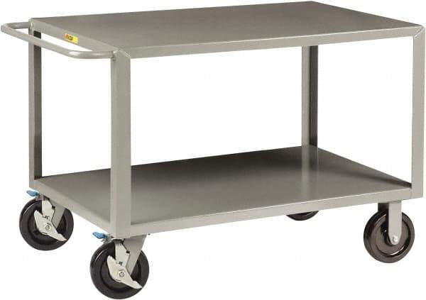 Little Giant - 5,000 Lb Capacity, 24" Wide x 42" Long x 36" High Shelf Cart - 2 Shelf, Steel, 4 Swivel Casters - Apex Tool & Supply