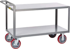 Little Giant - 3,600 Lb Capacity, 24" Wide x 42" Long x 36" High Shelf Cart - 2 Shelf, Steel, 2 Rigid/2 Swivel Casters - Apex Tool & Supply