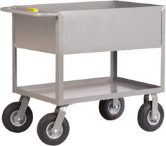 Little Giant - 1,200 Lb Capacity, 24" Wide x 54" Long x 36-1/2" High Deep Shelf Cart - 2 Shelf, Steel, 2 Rigid/2 Swivel Casters - Apex Tool & Supply