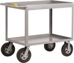 Little Giant - 1,200 Lb Capacity, 30" Wide x 66" Long x 36-1/2" High Deep Shelf Cart - 2 Shelf, Steel, 2 Rigid/2 Swivel Casters - Apex Tool & Supply