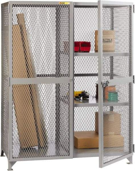 Little Giant - 2 Shelf Visible Storage Cabinet - Steel, 61" Wide x 27" Deep x 78" High, Gray - Apex Tool & Supply