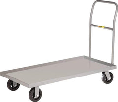 Little Giant - 1,600 Lb Capacity Steel Platform Truck - Steel Deck, 24" OAW, 60" Platform Length x 8-1/2" Platform Height, Mold-On Rubber Casters - Apex Tool & Supply