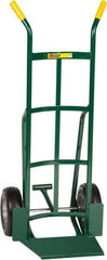 Little Giant - 600 Lb Capacity 49" OAH Hand Truck - 13-1/2 x 16" Base Plate, Dual Handle, Steel, Flat-Free Microcellular Foam Wheels - Apex Tool & Supply