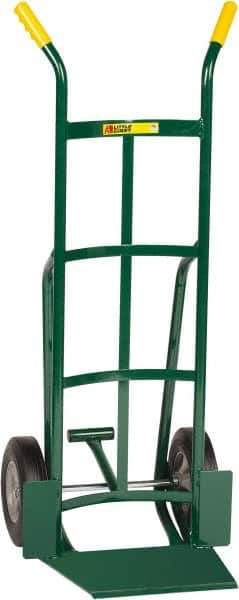 Little Giant - 800 Lb Capacity 49" OAH Hand Truck - 13-1/2 x 16" Base Plate, Dual Handle, Steel, Solid Rubber Wheels - Apex Tool & Supply