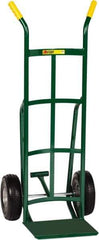 Little Giant - 800 Lb Capacity 49" OAH Hand Truck - 12 x 14" Base Plate, Dual Handle, Steel, Flat-Free Microcellular Foam Wheels - Apex Tool & Supply
