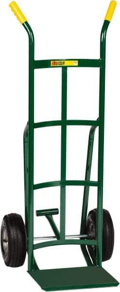 Little Giant - 800 Lb Capacity 49" OAH Hand Truck - 12 x 14" Base Plate, Dual Handle, Steel, Pneumatic Wheels - Apex Tool & Supply