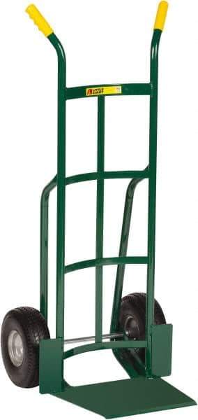 Little Giant - 600 Lb Capacity 49" OAH Hand Truck - 13-1/2 x 16" Base Plate, Dual Handle, Steel, Flat-Free Microcellular Foam Wheels - Apex Tool & Supply