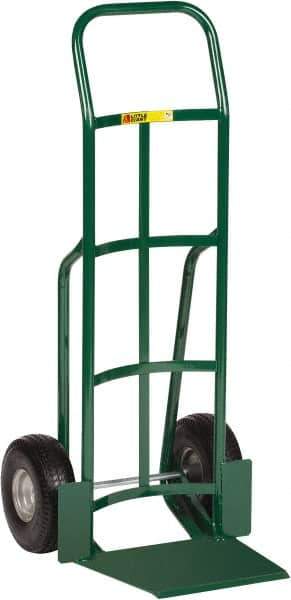 Little Giant - 600 Lb Capacity 47" OAH Hand Truck - 13-1/2 x 16" Base Plate, Continuous Handle, Steel, Flat-Free Microcellular Foam Wheels - Apex Tool & Supply