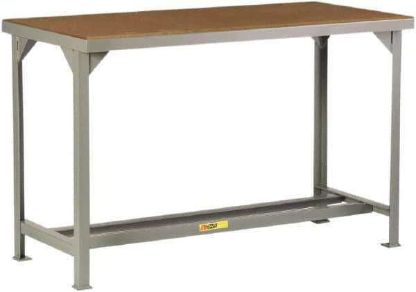 Little Giant - 84 Wide x 36" Deep x 36" High, Hardboard on Steel Heavy-Duty Workbench with Hardboard Top - Fixed Legs, Gray - Apex Tool & Supply