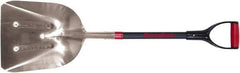 Razor-Back - 18-1/2" High x 15" Wide Square Aluminum Scoop - 29" Long Fiberglass D-Grip Handle, No Step - Apex Tool & Supply