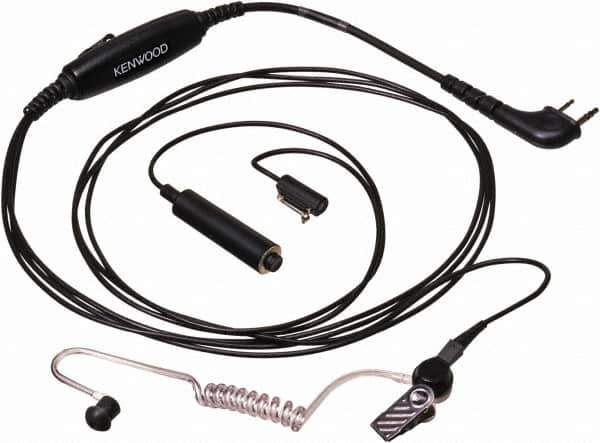 Kenwood - Ear Bud, Palm Microphone Three Wire Microphone - Black, Use with Protalk Series Two Way Radios - Apex Tool & Supply