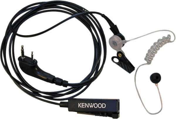 Kenwood - Ear Bud, Palm Microphone Two Wire Microphone - Black & Clear, Use with Protalk Series Two Way Radios - Apex Tool & Supply