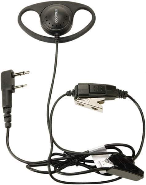 Kenwood - Ear Hanger, Push to Talk Microphone D-Ring Headset - Black, Use with Protalk Series Two Way Radios - Apex Tool & Supply