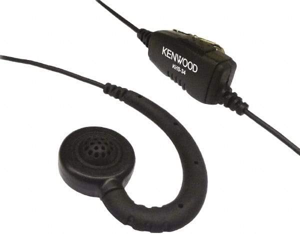 Kenwood - Ear Hanger, Push to Talk Microphone C-Ring Headset - Black, Use with Protalk Series Two Way Radios - Apex Tool & Supply