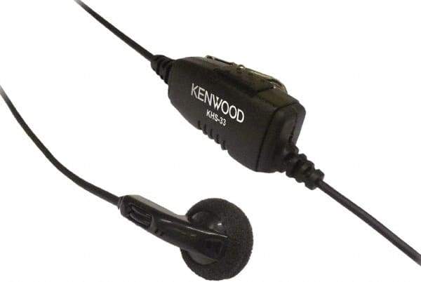 Kenwood - Ear Bud, In-Line & Push to Talk Microphone Clip Mic with Earphone - Black, Use with Protalk Series Two Way Radios - Apex Tool & Supply