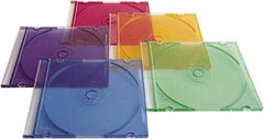 Verbatim - 1 Compartment, 4-7/8" Wide x 5-5/8" High x 1/4" Deep, CD/DVD Case - Polypropylene, Assorted Colors - Apex Tool & Supply