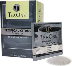 Tea One - Tea Pods, Tropical Citrus Green, 14/Box - Apex Tool & Supply