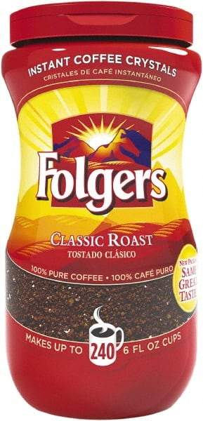 Folgers - Instant Coffee Crystals, Classic Roast, 16 oz Jar - Apex Tool & Supply