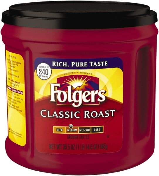 Folgers - Coffee, Classic Roast, Ground, 30.5 oz Canister - Apex Tool & Supply