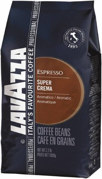 Lavazza - Super Crema Whole Bean Espresso Coffee, 2.2 Lb Bag, Vacuum-Packed - Apex Tool & Supply