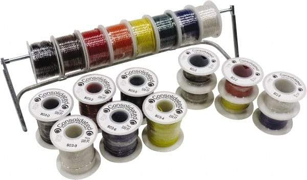 Made in USA - 24 AWG, 7 Strand, 100' OAL, Tinned Copper Hook Up Wire - Black, White, Red, Green & Blue PVC Jacket - Apex Tool & Supply