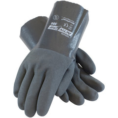 ‎56-AG586/XL Coated Supported Gloves - ActivGrip Supported - 15G Cotton - Gray Nitrile w/ MicroFinish - 12″L - Exact Industrial Supply
