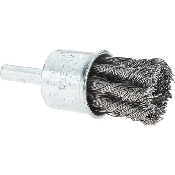 Osborn - 3/4" Brush Diam, Knotted, End Brush - 1/4" Diam Shank, 20,000 Max RPM - Apex Tool & Supply