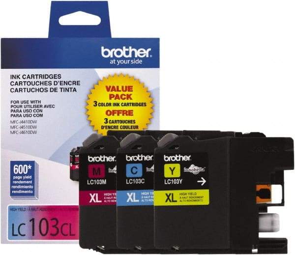Brother - Cyan, Magenta & Yellow Ink Cartridge - Use with Brother DCP-J152W, MFC-J245, J285DW, J4310DW, J4410DW, J450DW, J4510DW, J4610DW, J470DW, J4710DW, J475DW, J650DW, J6520DW, J6720DW, J6920DW, J870DW, J875DW - Apex Tool & Supply