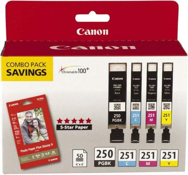 Canon - Ink & Paper Combo - Use with Canon PIXMA iP7220, iP7250, iP8720, iX6820, MG5420, MG5450, MG5520, MG5620, MG6320, MG6420, MG6620, MG7120, MX922 - Apex Tool & Supply