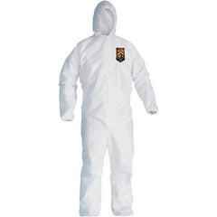 KleenGuard - Size 2XL SMS General Purpose Coveralls - White, Zipper Closure, Elastic Cuffs, Elastic Ankles, Seamless - Apex Tool & Supply