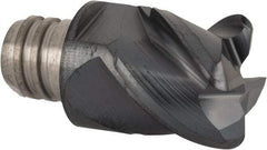 Iscar - MM EC Grade IC908 Carbide End Milling Tip Insert - TiAlN Finish, 4 Flutes, 1/2" Cutting Diam, 3/8" Depth of Cut, 0.65" Extension, 1/16" Cnr Rad, 45° Helix - Apex Tool & Supply