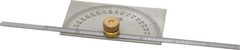 SPI - 0 to 6 Inch Rule Measurement Range, 0 to 180° Angle Measurement Range, Rectangle Head Protractor and Depth Gage - 1° Angle Graduation, 3-3/8 Inch Head Length, 2 Inch Head Width, 1/4 Inch Wide Rule, 1/32 Inch Rule Graduation - Apex Tool & Supply
