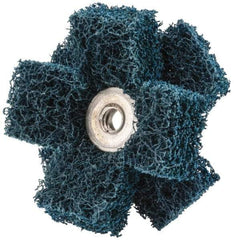 Standard Abrasives - 2 Inch Diameter Medium Density Cross Buff - 2 Plys, 1/4-20 Thread, Medium Grade, 12,000 Max RPM - Apex Tool & Supply