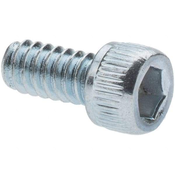 Value Collection - #8-32 UNC Hex Socket Drive, Socket Cap Screw - Alloy Steel, Zinc-Plated Finish, Fully Threaded, 1/4" Length Under Head - Apex Tool & Supply