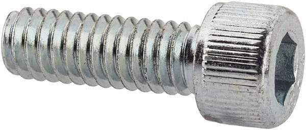 Value Collection - #8-32 UNC Hex Socket Drive, Socket Cap Screw - Alloy Steel, Zinc-Plated Finish, Fully Threaded, 1/2" Length Under Head - Apex Tool & Supply