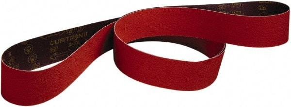 3M - 2" Wide x 132" OAL, 60 Grit, Ceramic Abrasive Belt - Ceramic, Medium, Coated, Series 947A - Apex Tool & Supply