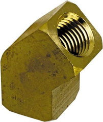 Cerro - 1/4 Female Thread, Brass Industrial Pipe 45° Female Elbow - FNPT, 1,200 psi - Apex Tool & Supply