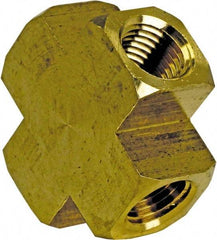 Cerro - 1/2 Female Thread, Brass Industrial Pipe Female Cross - FNPT, 1,200 psi - Apex Tool & Supply