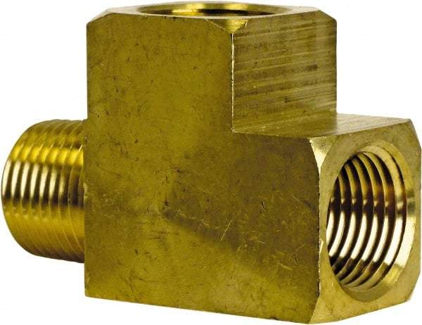 Cerro - 3/8 Male Thread x 3/8 Female Thread, Brass Industrial Pipe Street Tee - MNPT x FNPT, 1,200 psi - Apex Tool & Supply