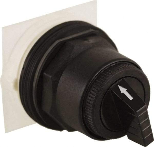 Schneider Electric - 30mm Mount Hole, 4 Position, Knob and Pushbutton Operated, Selector Switch Only - Black, Maintained (MA), without Contact Blocks, Anticorrosive, Weatherproof, Dust and Oil Resistant - Apex Tool & Supply