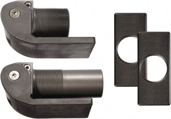 D&D Technologies - 2.16" Long x 2.16" Wide x 5/16" Thick, Gate Hinge - Steel, Anodized Aluminum Finish - Apex Tool & Supply