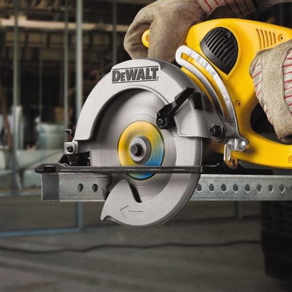 DeWALT - 7-1/4" Diam, 5/8" Arbor Hole Diam, 48 Tooth Wet & Dry Cut Saw Blade - High Speed Steel, Crosscut Action, Standard Round Arbor - Apex Tool & Supply