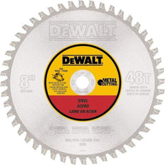 DeWALT - 8" Diam, 5/8" Arbor Hole Diam, 48 Tooth Wet & Dry Cut Saw Blade - High Speed Steel, Crosscut Action, Standard Round Arbor - Apex Tool & Supply