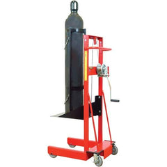 Wesco Industrial Products - 300 Lb Capacity, 40" Lift Height, Winch Steel Stacker Manually Operated Lift - Apex Tool & Supply