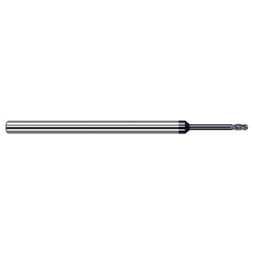 ‎0.04″ Dia. × 1/8″ Shank × 0.06″ DOC × 2-1/2″ OAL, Carbide AlTiN, Stub , 4 Flute, Ballnose End Mill - Exact Industrial Supply
