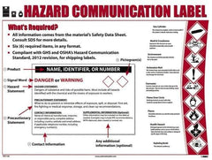 NMC - 18" Wide x 24" High Laminated Paper Hazardous Materials Information Poster - 0.03" Thick, English - Apex Tool & Supply