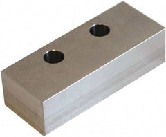 5th Axis - 5" Wide x 1.35" High x 1.95" Thick, Flat/No Step Vise Jaw - Soft, Steel, Manual Jaw, Compatible with V562 Vises - Apex Tool & Supply