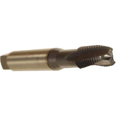 Emuge - 5/16-24 UNF 3 Flute 3BX Plug Spiral Flute Tap - Cobalt, TiCN Finish, 3.543" OAL, Left Hand Flute, Right Hand Thread, Series Rekord C - Exact Industrial Supply