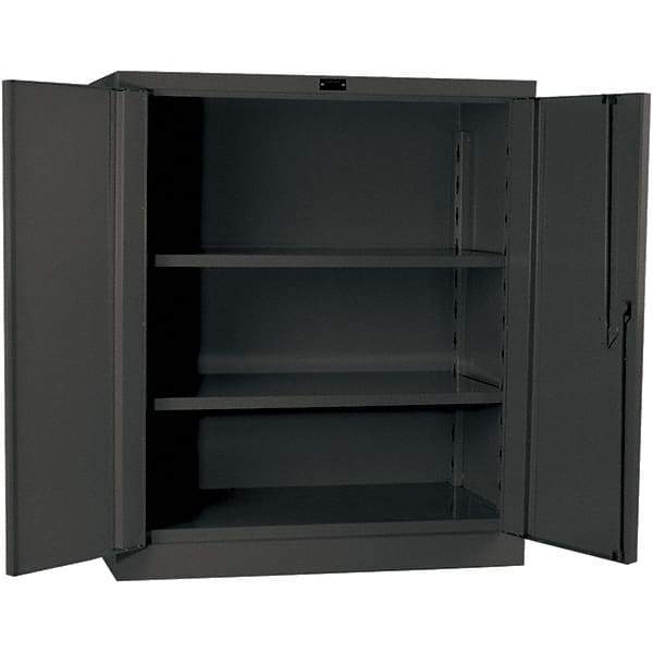 Hallowell - 2 Shelf Locking Storage Cabinet - Steel, 36" Wide x 21" Deep x 42" High, Gray - Apex Tool & Supply